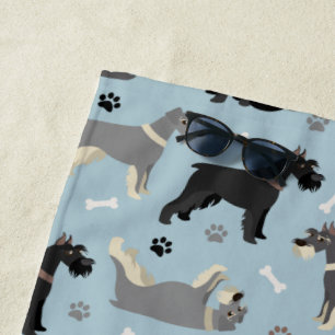 Serviette De Plage Poches et os Schnauzer