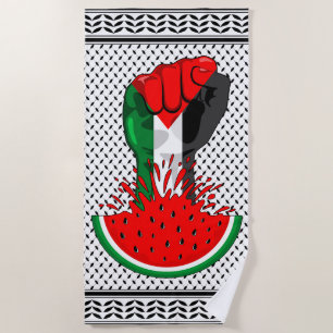 Serviette De Plage Poing de résistance palestinienne sur le symbole d