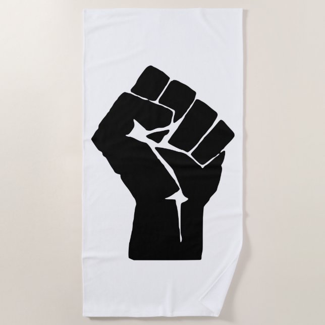 Serviette De Plage Poing noir levé - Manifestation de résistance (Devant)
