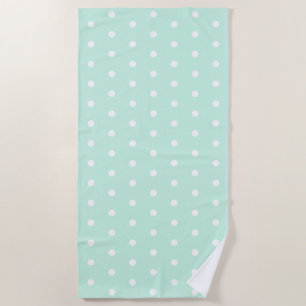 Serviette De Plage Point Polka vert de la menthe