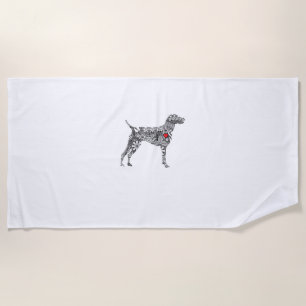 Serviette De Plage Pointeur allemand Shorthair I GSP Chien Maman J'ai