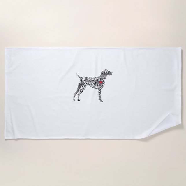 Serviette De Plage Pointeur allemand Shorthair I GSP Chien Maman J'ai (Devant)