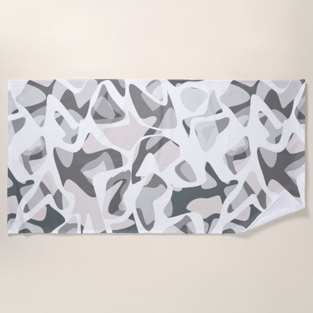 Serviette De Plage Points gris clair motif Abstrait tacheté (Devant)
