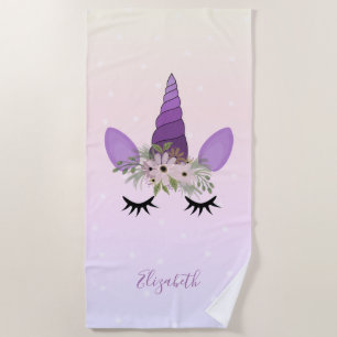 Serviette De Plage Points Ombres Unicorn Fille Cute
