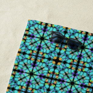 Serviette De Plage Points pastel colorés translucides à motif répétit