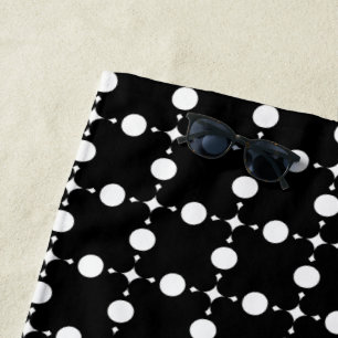 Serviette De Plage Pois blancs, Motif à points Polka, points, pointil