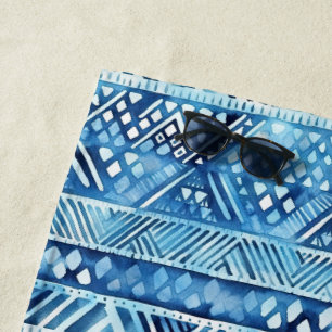 Serviette De Plage Pois bleu bleu bleu Tribal