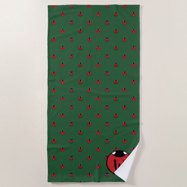 Serviette de plage Pois de Ladybug (Devant)
