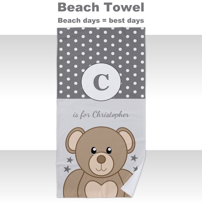 Serviette De Plage Pois en peluche étoiles gris et blanc (Créateur téléchargé)