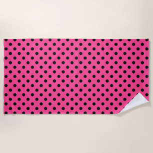Serviette De Plage Pois roses et noirs