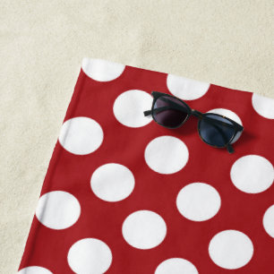 Serviette De Plage Pois rouges, Motif à points polka, points, pointil