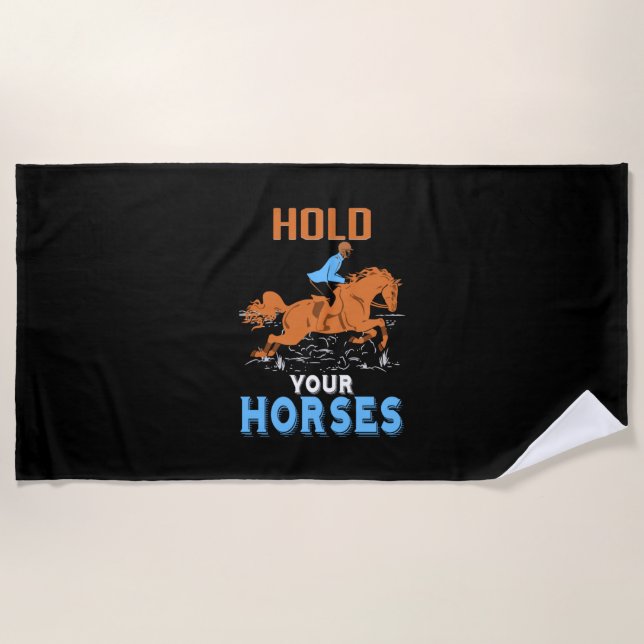 Serviette De Plage Poison d'Equestrian | Hold Your Awesome Horses (Devant)