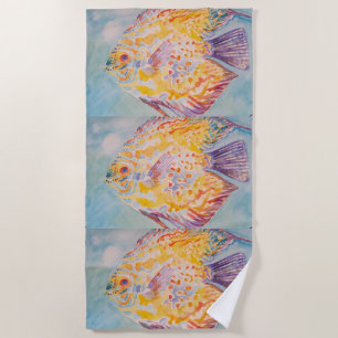 Serviette De Plage Poisson de mer coloré Océan Plage Mer