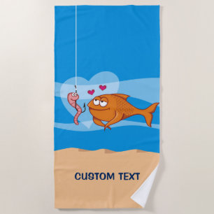 Serviette De Plage Poisson et appât en amour