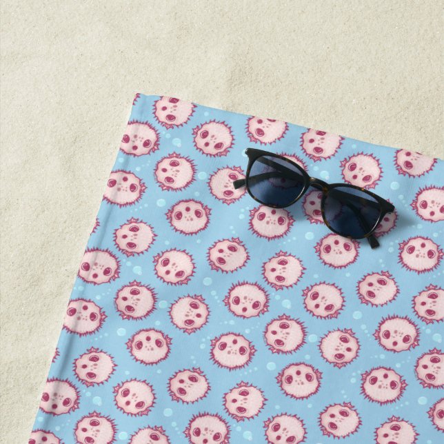 Serviette De Plage Poisson-globe (En situation)