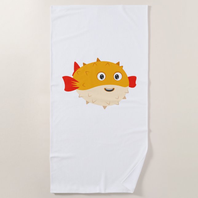 Serviette de plage Poisson-Tétra Cartoon (Devant)