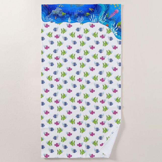 Serviette de plage Poisson Tropical (Devant)