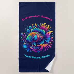 Serviette De Plage Poissons O-Hautement Colorés D'Été