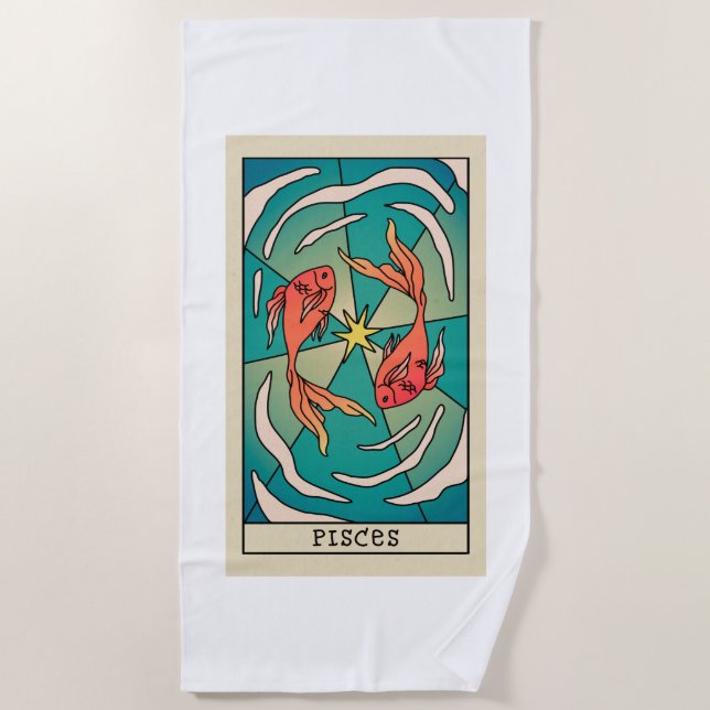 Serviette de plage Poissons Zodiaque (Devant)