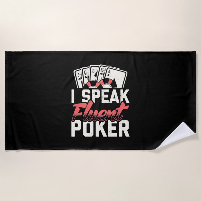 Serviette De Plage Poker Lover | Je Parle Poker Fluent (Devant)