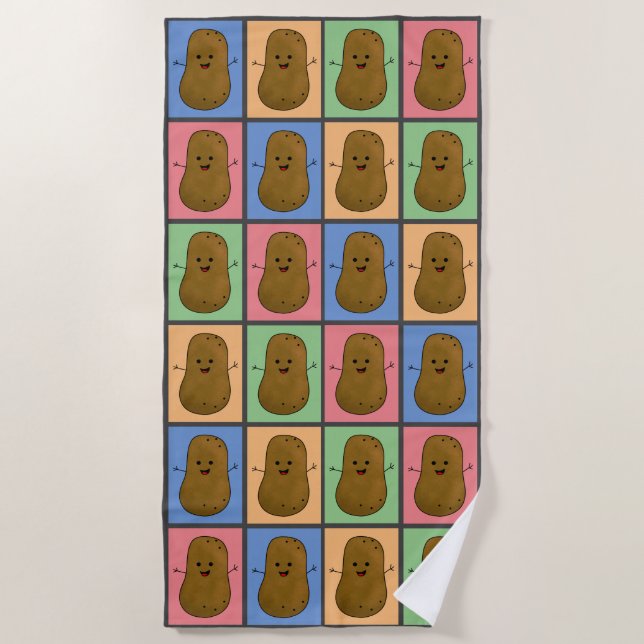 Serviette De Plage Pomme de terre style pop art (Devant)