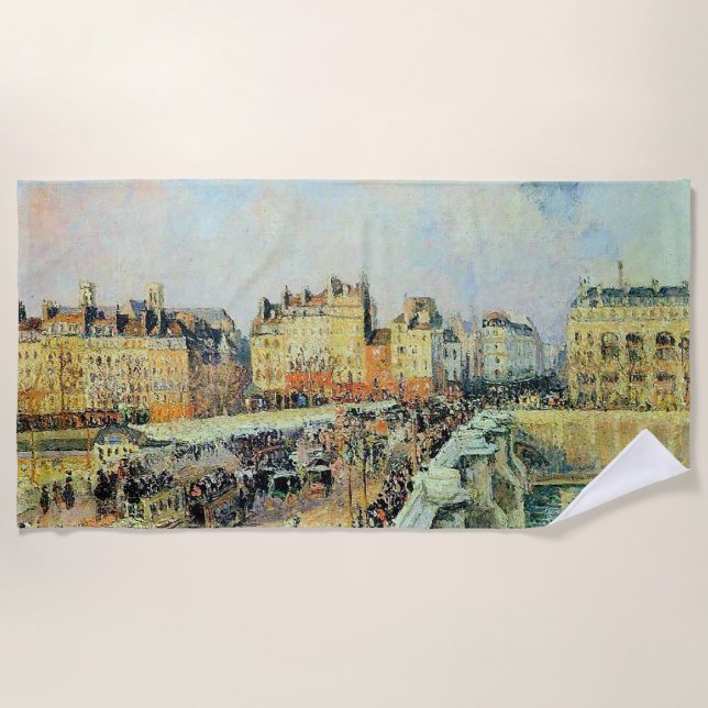 Serviette De Plage Pont Neuf, Après-midi, Sunlight Camille Pissarro (Devant)
