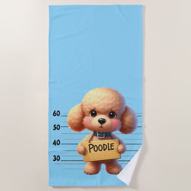 Serviette De Plage Poodle coquin (Devant)