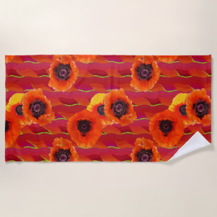 Serviette De Plage Poppies orientales dynamiques