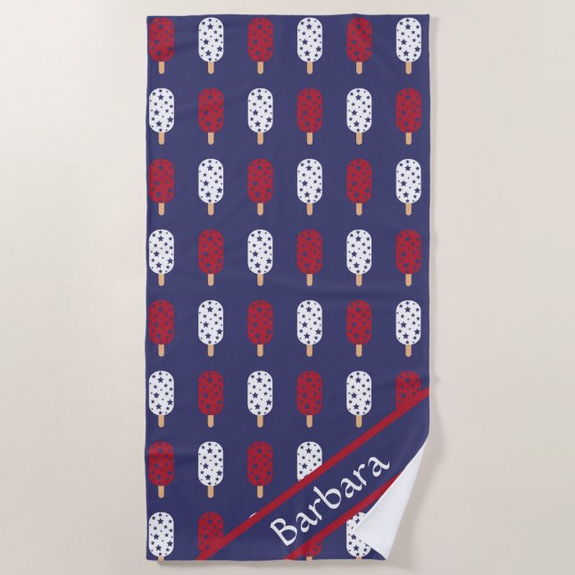 Serviette De Plage Popsicles Patriotiques (Devant)