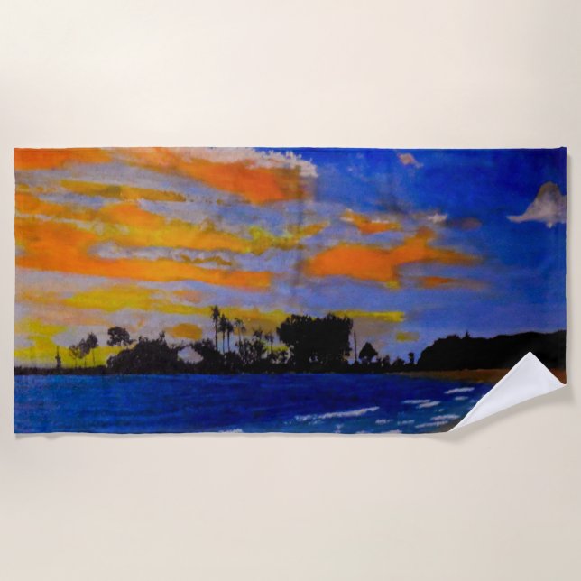 Serviette De Plage Port de Sunset (Devant)