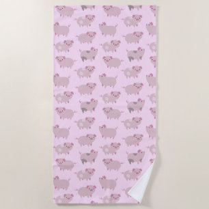 Serviette De Plage Portes et Motifs pour bébés roses mignons