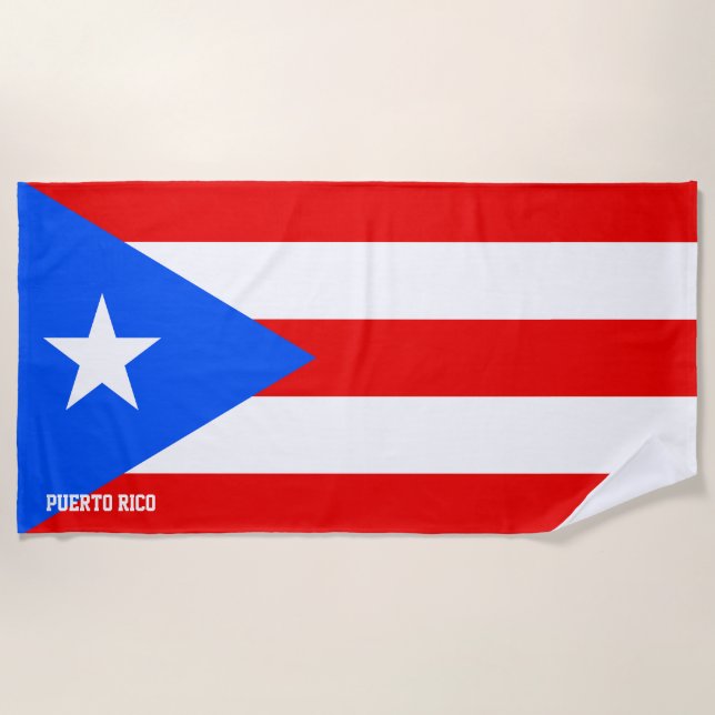 Serviette De Plage Porto Rico Drapeau splendide patriotique (Devant)