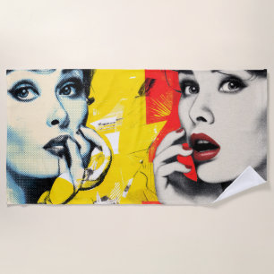 Serviette De Plage Portrait pop double