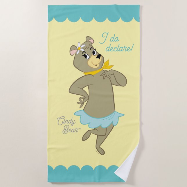 Serviette De Plage Pose Joueuse de Cindy Bear (Devant)