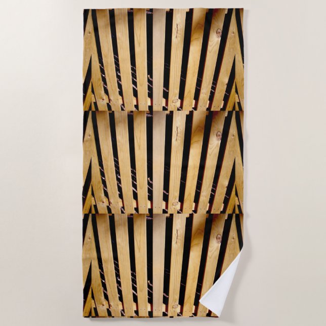 Serviette De Plage Poteaux En Bois, (Devant)