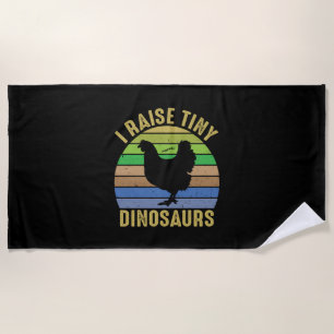 Serviette De Plage Poulet D'Art Je Soulève De Minuscules Dinosaures