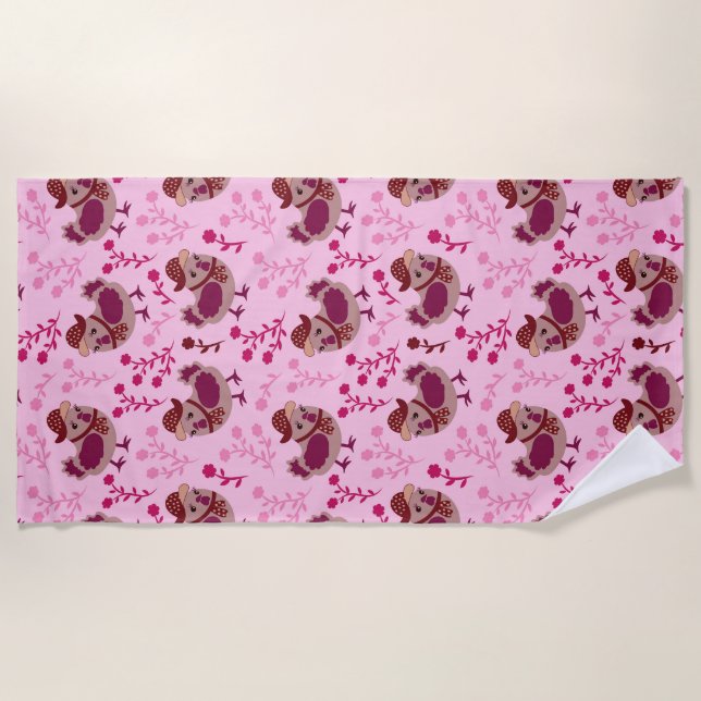 Serviette De Plage Poulets mignons (Devant)