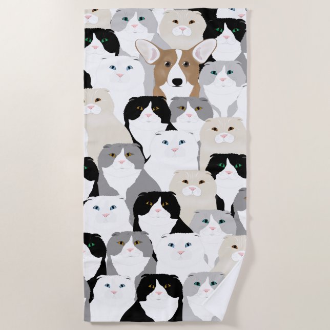 Serviette de plage pour chats et chiens (Devant)