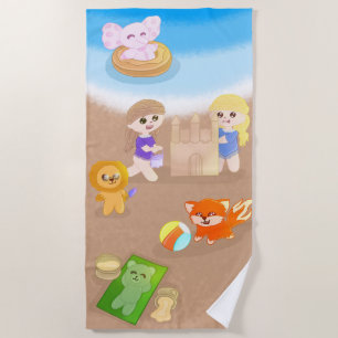 Serviette de plage pour enfants Temps d'été Jouets