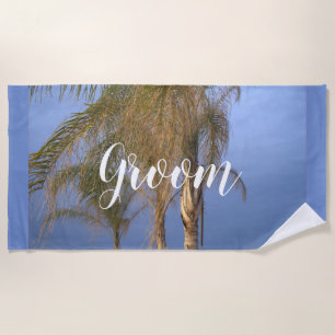 Serviette de plage pour les palmiers du marié