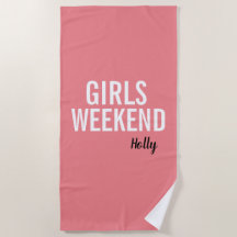 Serviette de plage pour week-end entre filles Rose