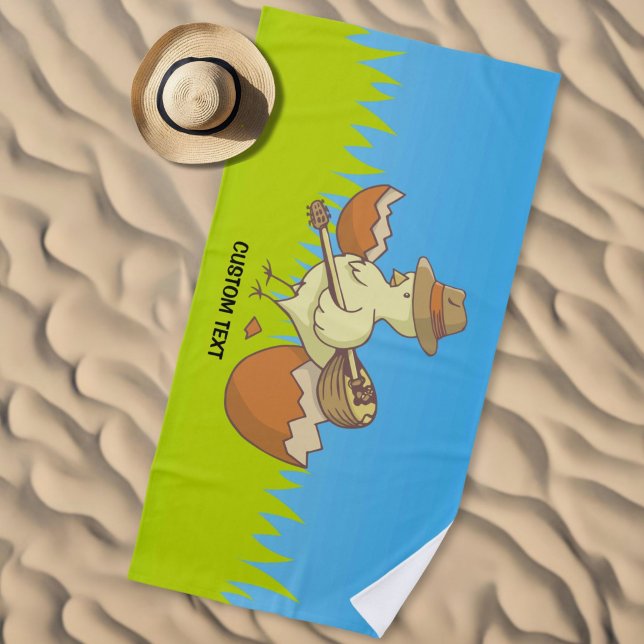 Serviette De Plage Poussin de Pâques avec Bouzouki (Créateur téléchargé)