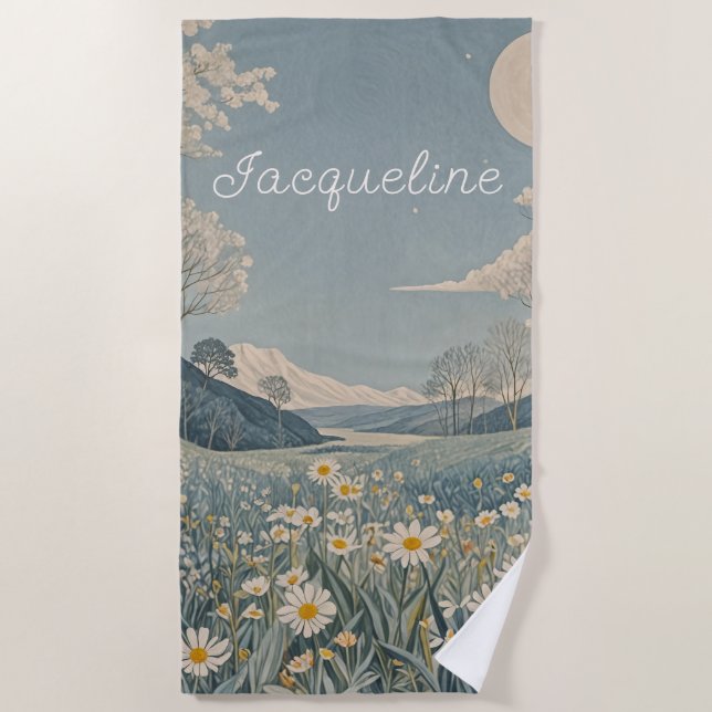 Serviette De Plage Pré lunaire personnalisé (Devant)