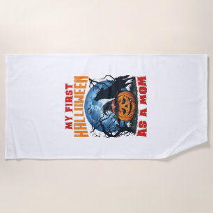 Serviette De Plage Premier Halloween en tant que maman citrouille lou