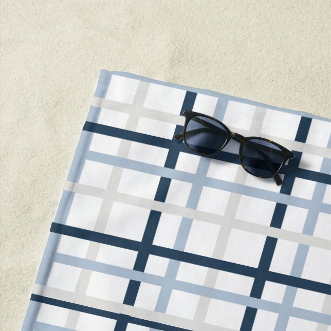 Serviette De Plage Prépa Carreaux Côtiers (En situation)