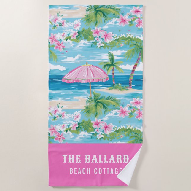 Serviette De Plage Préppy Summer Beach Umbrella | Maison de plage (Devant)