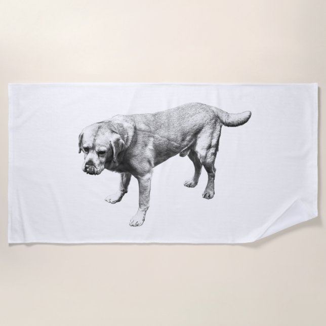 Serviette De Plage Présence monochrome (Devant)