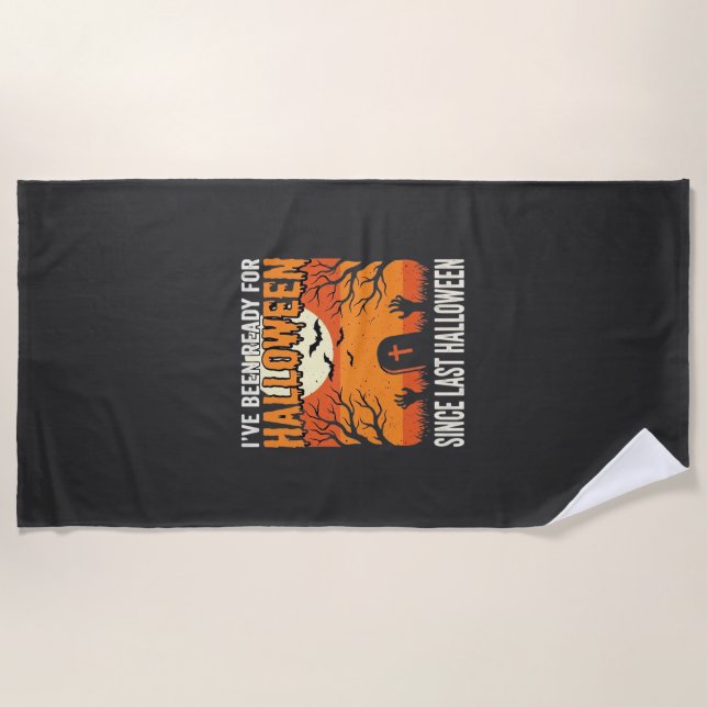 Serviette De Plage Prêt pour la conception de cimetière d'Halloween_1 (Devant)