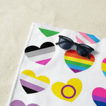 Serviette de plage Pride Hearts