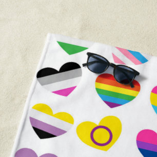 Serviette de plage Pride Hearts